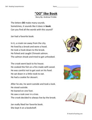 Reading Comprehension Worksheet - OO Like Book