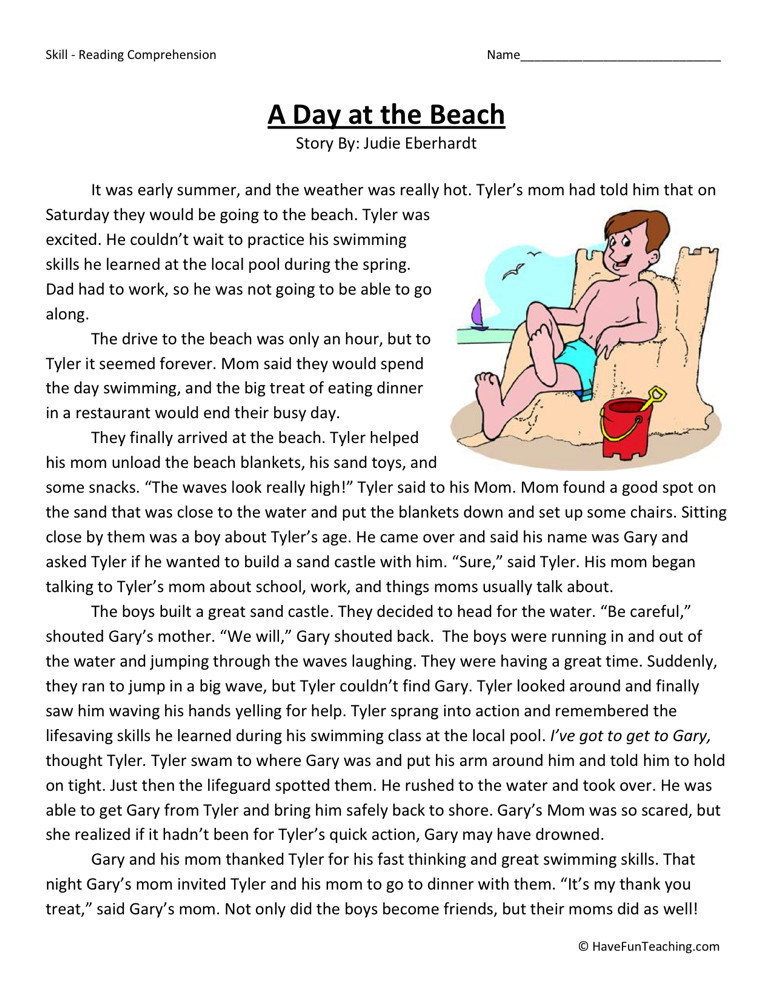A day at the beach essay for grade 2