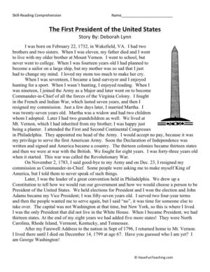 The First President of the United States