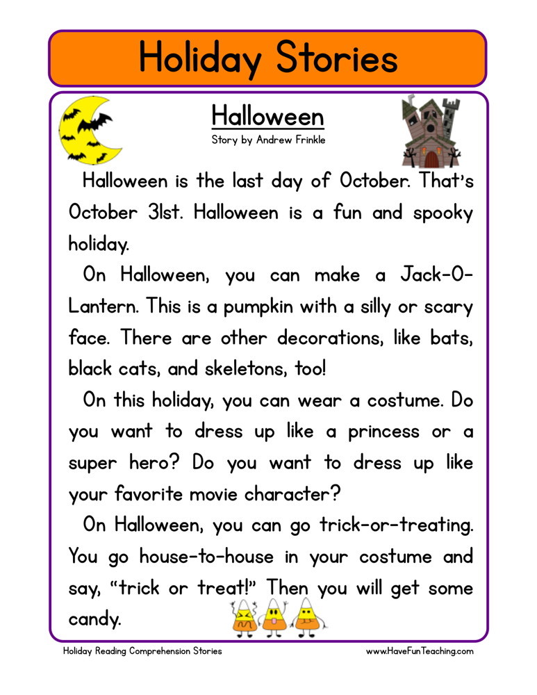 Reading Comprehension Worksheet - Halloween