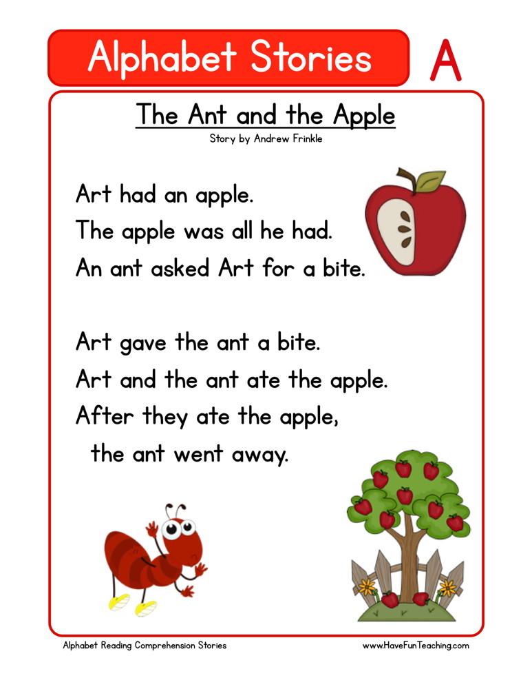 reading-comprehension-worksheet-the-ant-and-the-apple