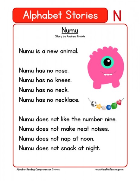 Reading Comprehension Worksheet Numu
