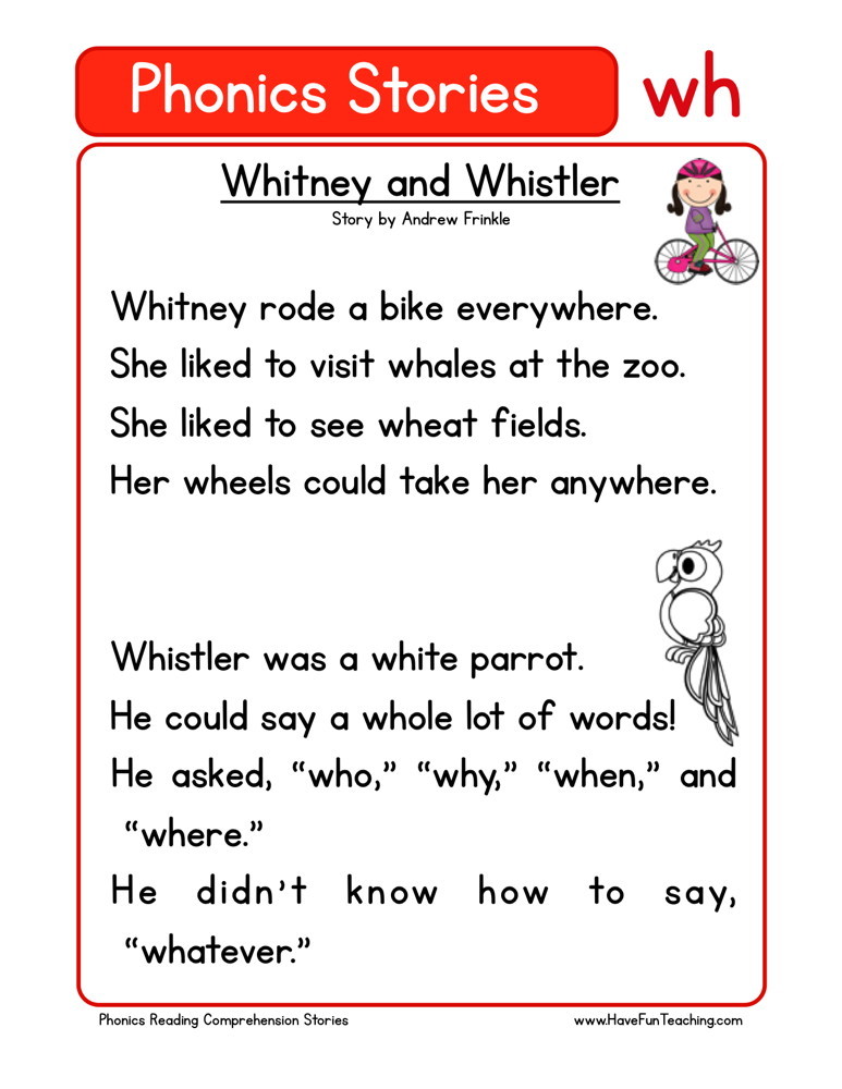 Phonics Reading Comprehension Worksheets