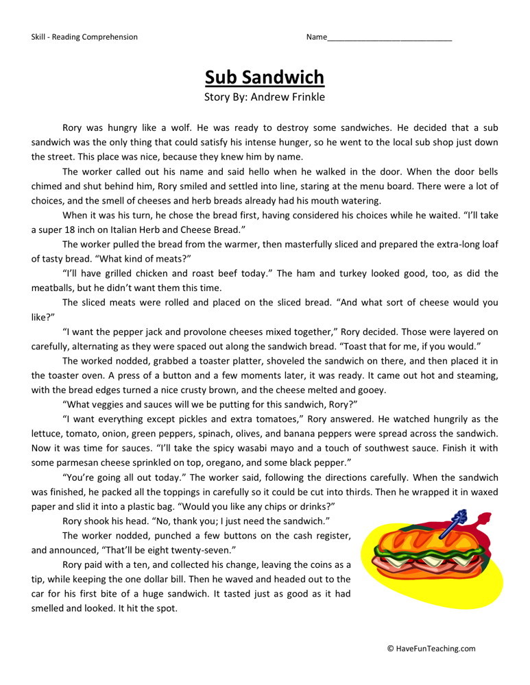 reading-comprehension-worksheet-sub-sandwich