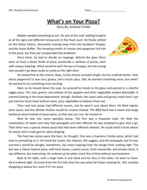 What's on Your Pizza?